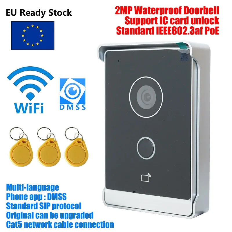 DH Logo Multi-language VTO2211G-WP VTO2211G-P 802.3af PoE IP Villa Doorbell,Video intercom,IP Door Phone,P2P Cloud,Door Station
