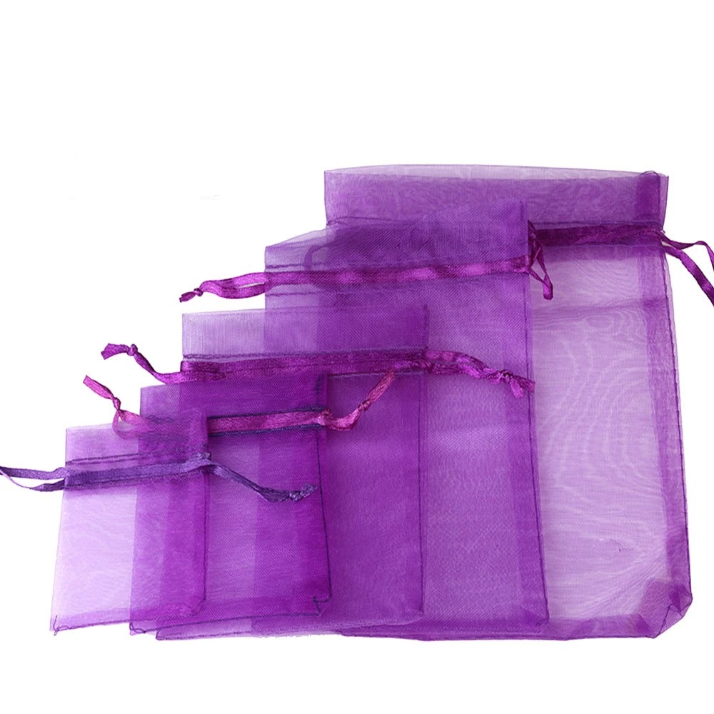 

100pcs 15x20cm 17x23cm 20x30cm Organza Bags Big Size Jewelry Packaging Gift Bag Wedding Party Present Drawable Packing Pouches