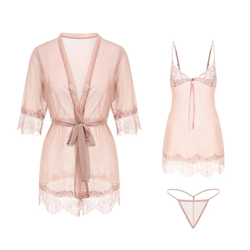 

Underwear Women's New Sexy See-through Suspender Pajamas Two-piece Large Suit