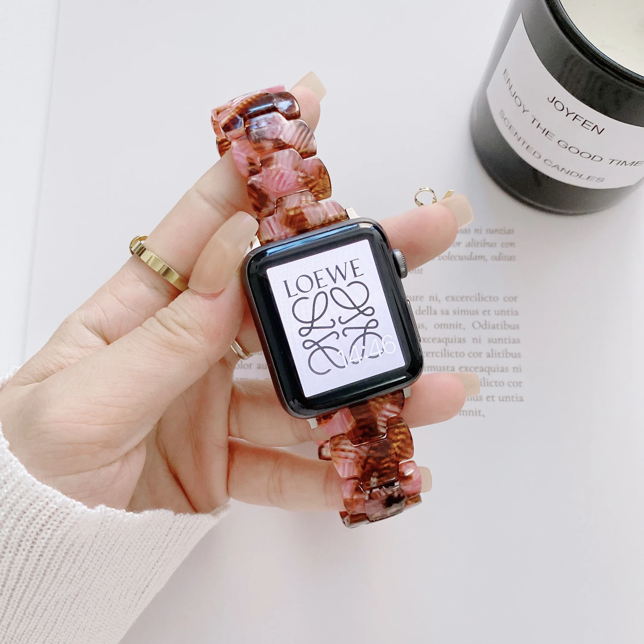 For Apple Watch SE Band smart Series 7 6 5 4 Resin transparent strap 38-40-41mm 42-44-45mm for iWatch bracelet Replacement Strap