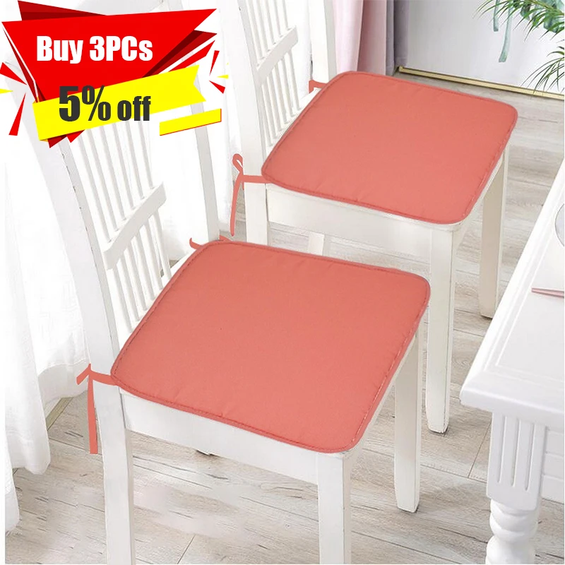 

Square Chair Cushion Seat Pad 100% Cotton Shell Filling Dining Chair Cushion With Ties Non-Slip Dinning Chair Pad