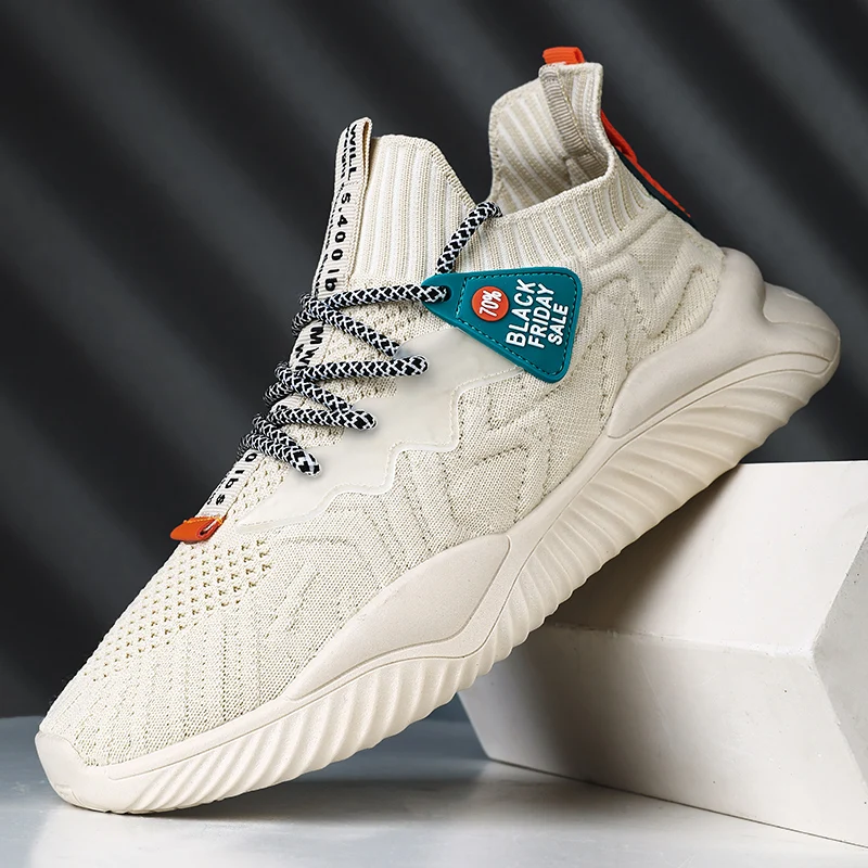 

Мужские кроссовки для бега, сетчатые кроссовки, повседневные прогулочные носки, спортивная обувь, нескользящая спортивная обувь на плоской...