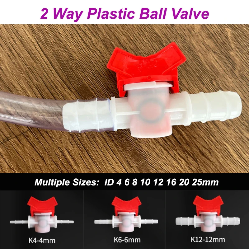 

Пластиковые шаровые краны для шланга 4-25 мм