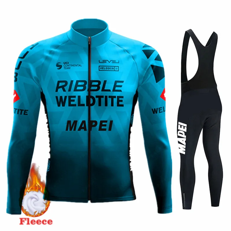 

MAPEI Pro Team Cycling Jersey Set, Bicycle Sportwear Suit, MTB Uniform, Road Bike Clothing, Long Bib Pants, Winter