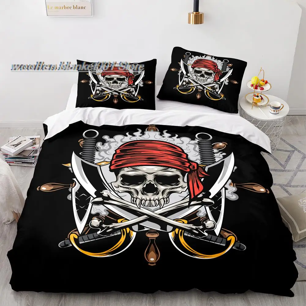 

Пиратский Комплект постельного белья, одинарный, двойной, полный, Королевский, большой размер, Хэллоуин, Череп, Комплект постельного белья ...