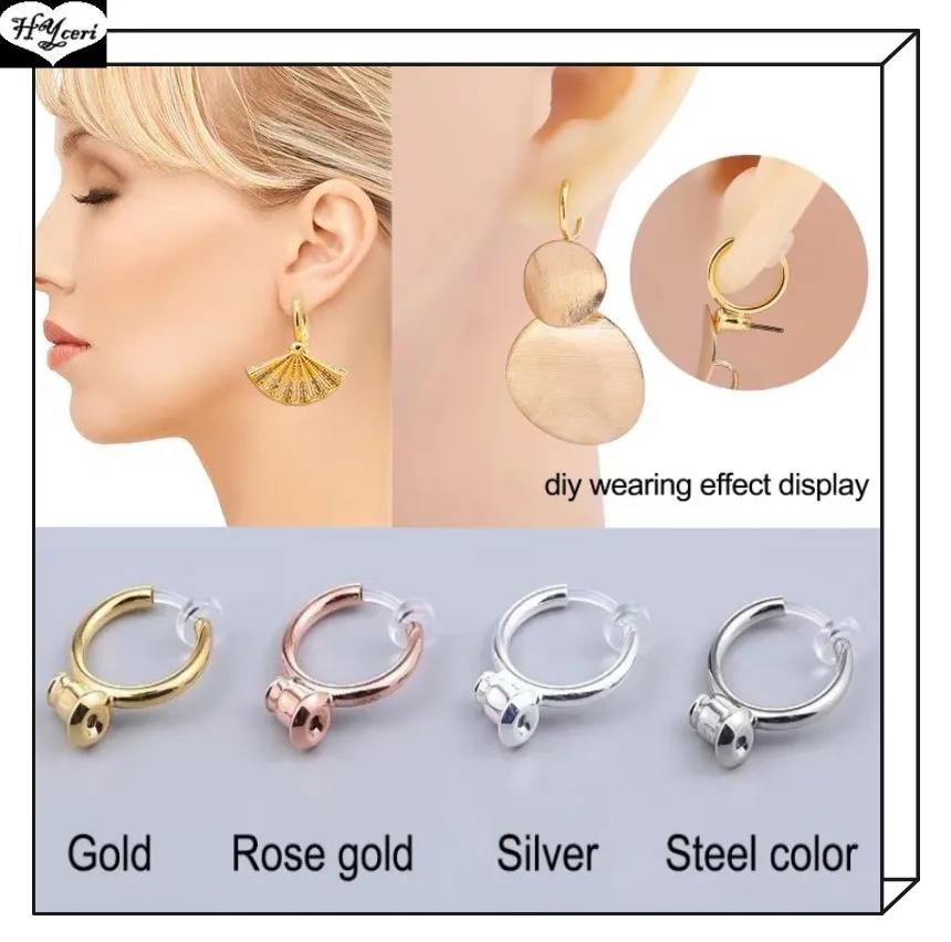 

Clip-On Hoop Earring Converter Diy Jewelry Parts Allergy Prevention Hurt Prevention Resin Silica Gel Earring Without Earhole