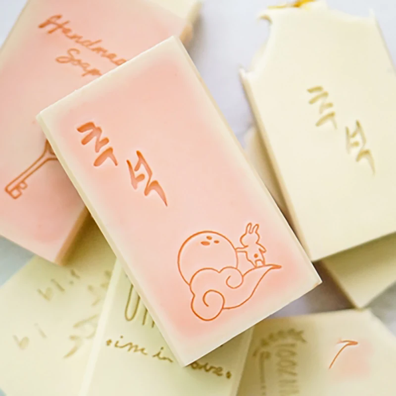 

Happy Mid-autumn Day Natural Soap Stamp Mold Handmade Clear Diy Natural Organic Glass Soap Making Tools Acrylic Chapters Seal