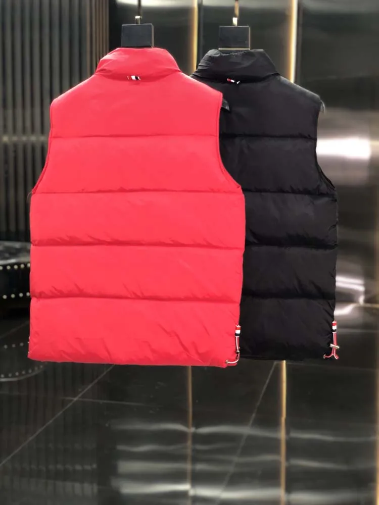 Winter Women Down Jacket Waistcoat Luxury Brand Classic White Striped Jackets Vest Men's Sleeveless Coat Women's Jacket Vest