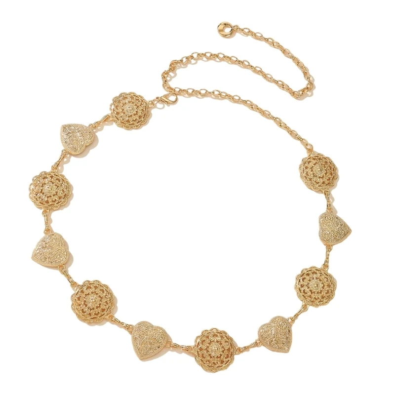 SZL пояс с цветочным сердечком цепочкой для платья женщин на талию ковбойский