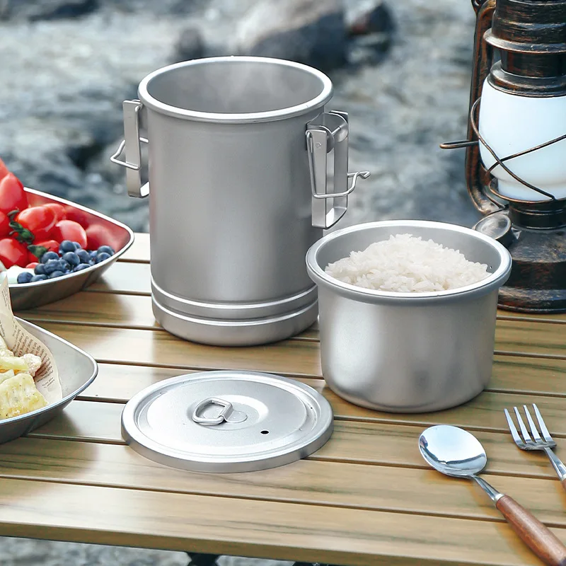 

304 Stainless Steel Outdoor Pot Camping Picnic Cooker Portable Rice Cooker Set Cooking Pot Hanging Pot