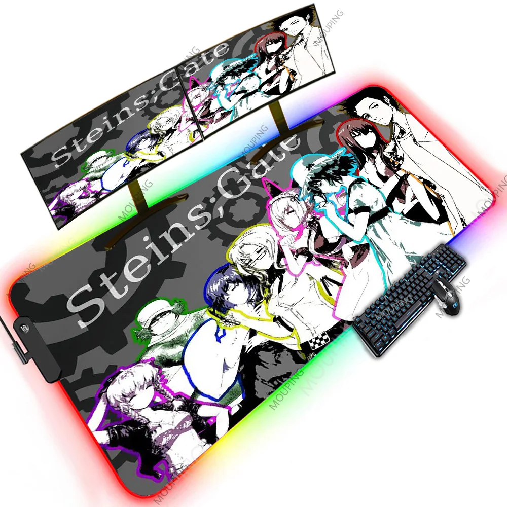 

Steins Gate Anime Kawaii Girls Mousepad Large Desktop Stand Mat Office RGB Tools Accessories Japanese Style Rug Desk Pad 120cm