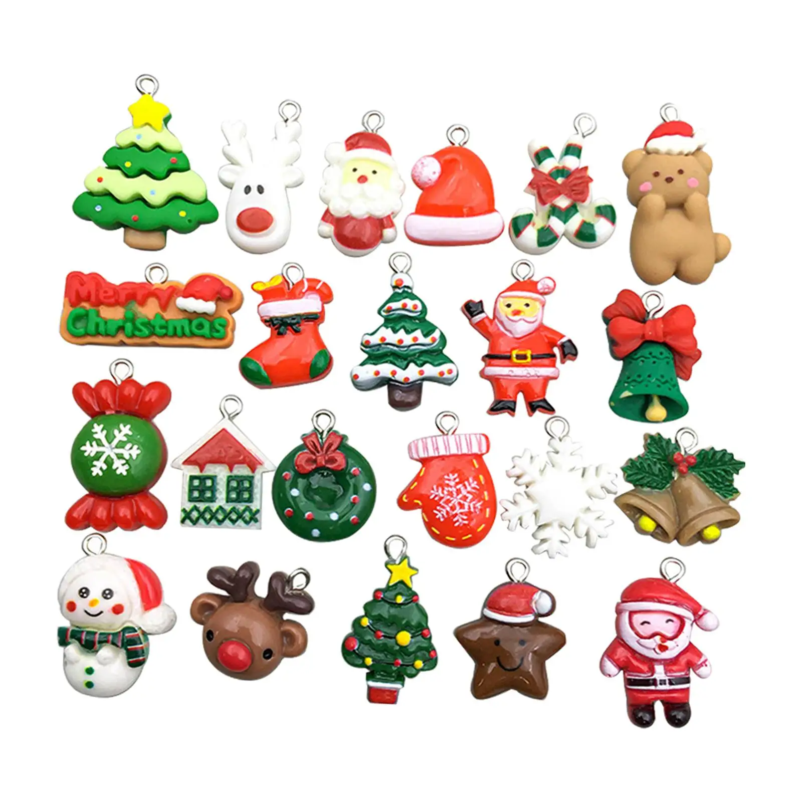 

Christmas Pendants Santa Claus Christmas Theme Elk Creative Charms for Earring Jewelry Making Keychain Bracelets Home Decoration