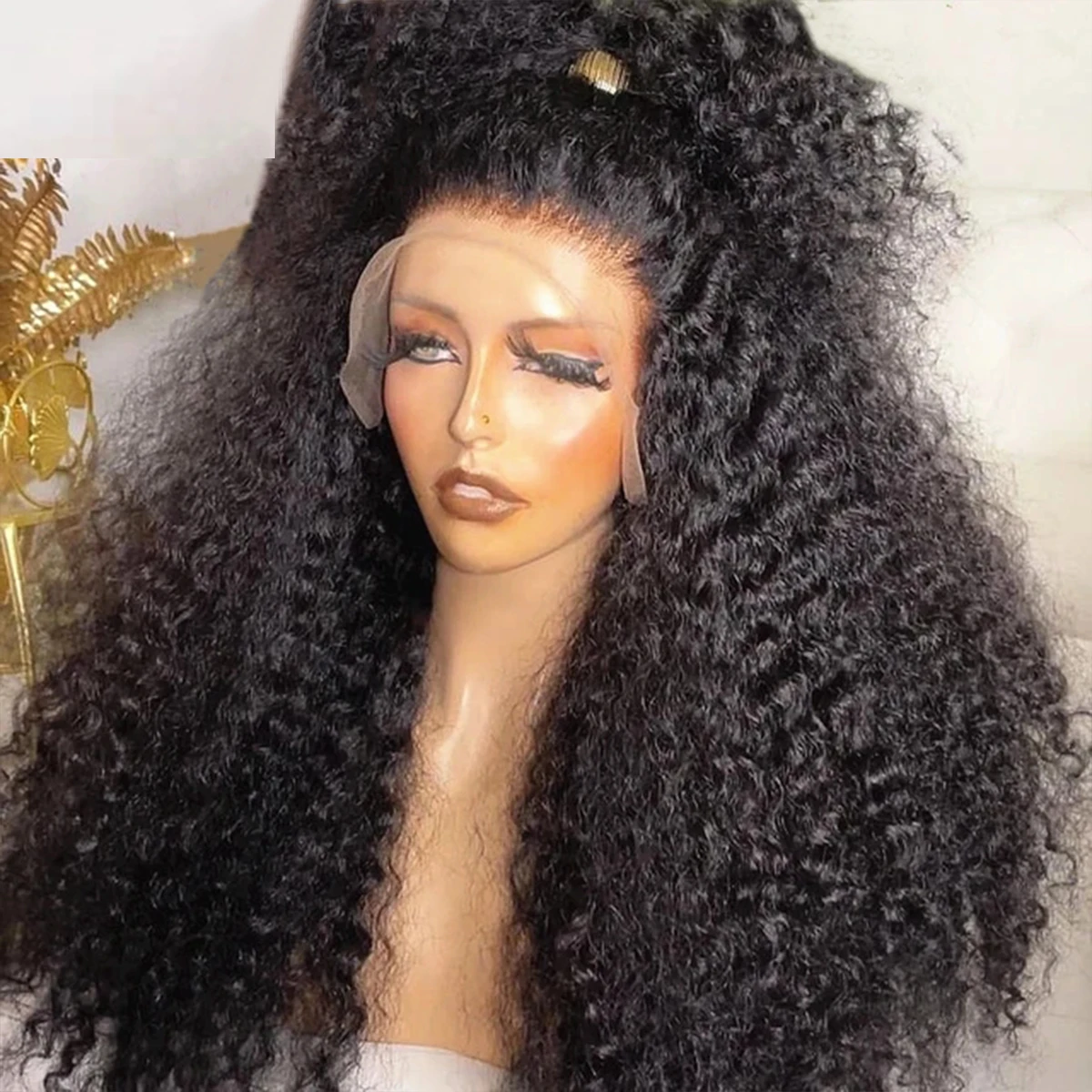 

Женский длинный кудрявый парик без клея, с длинным кудрявым глубоким кружевом, плотность 180%