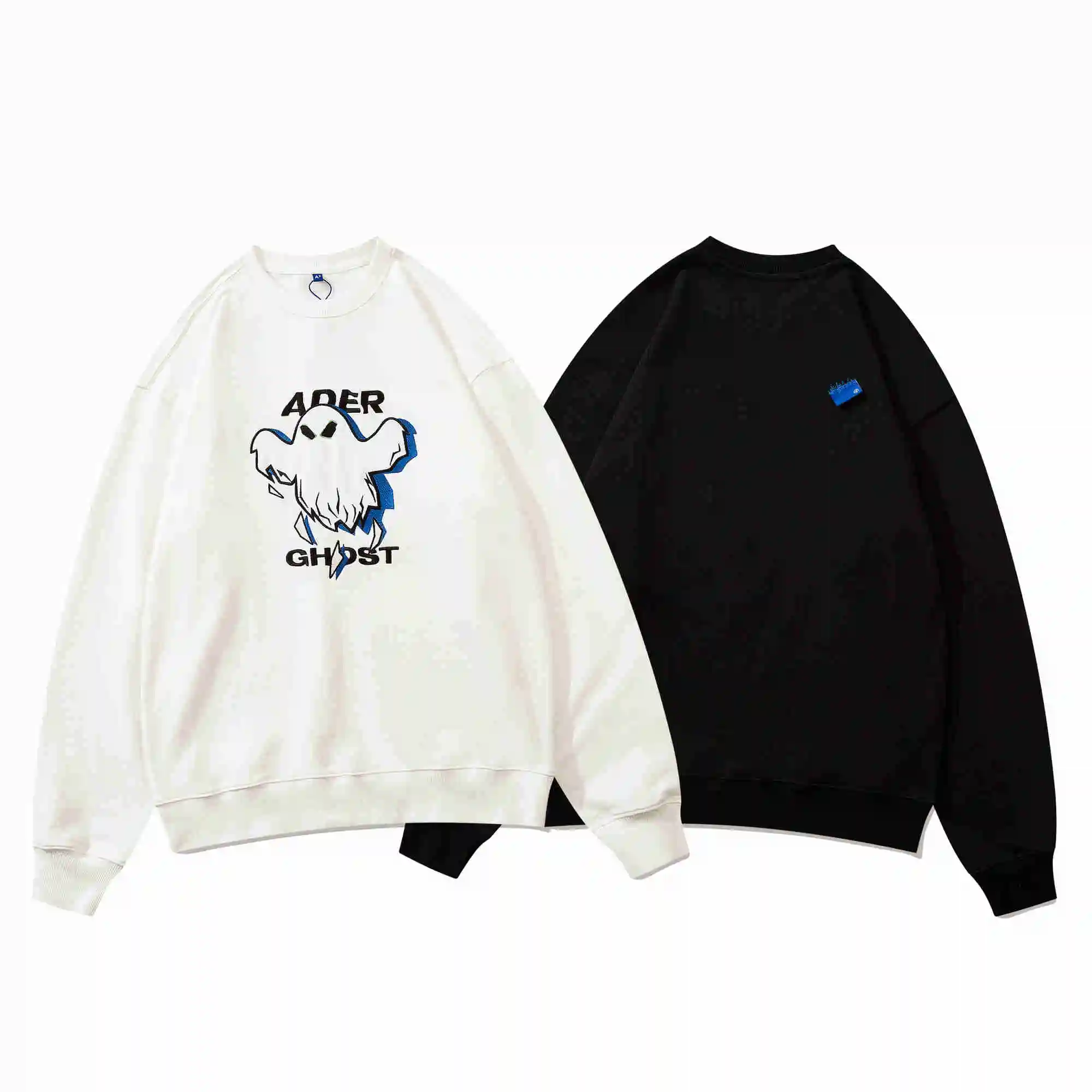 

Толстовка с длинным рукавом ADER ERROR, свитшот с вышивкой призрака для мужчин и женщин, черный пуловер наилучшего качества в масштабе 1:1, толсто...