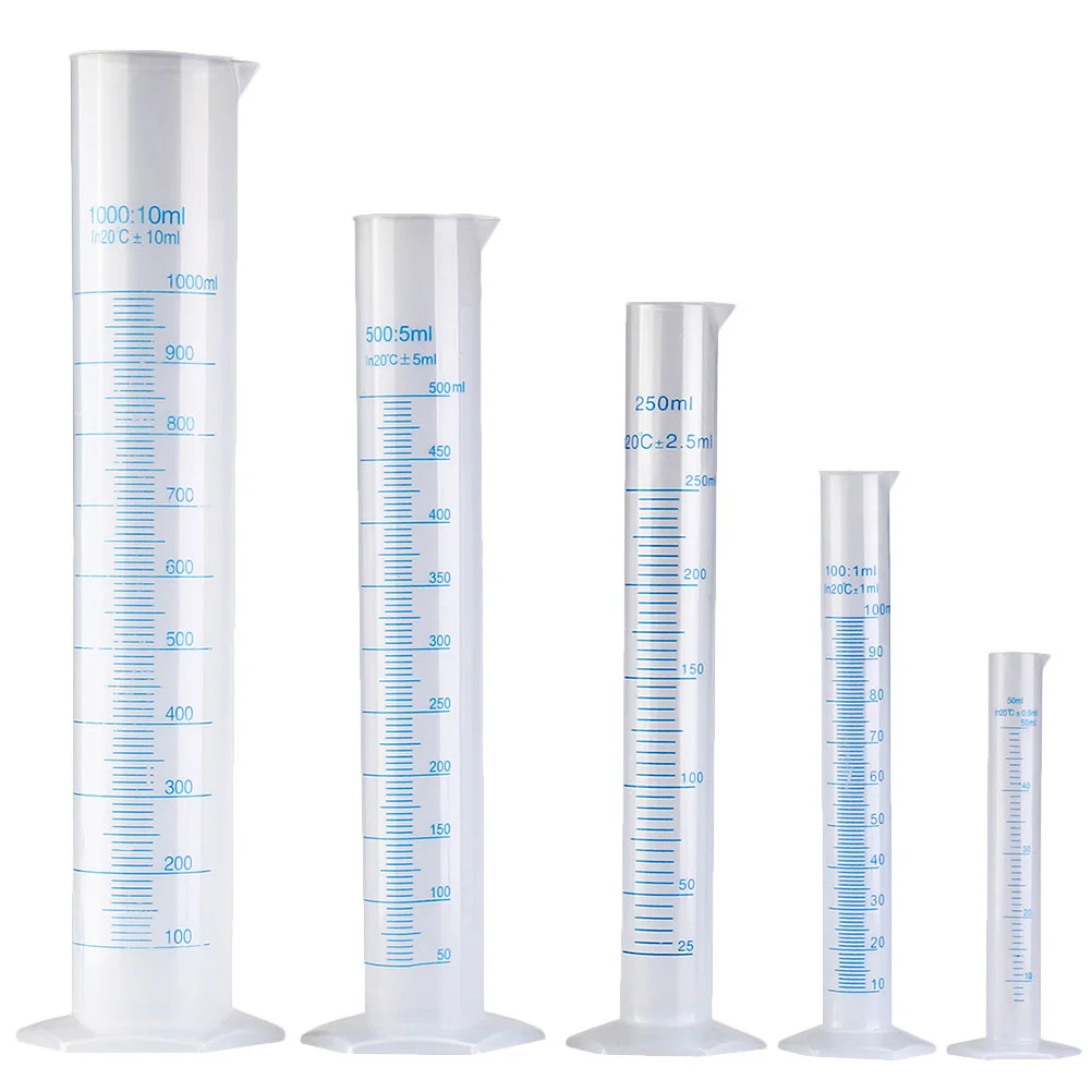 

5pcs Plastic Cylinders Professional Measuring Cylinders Test Scale Tubes