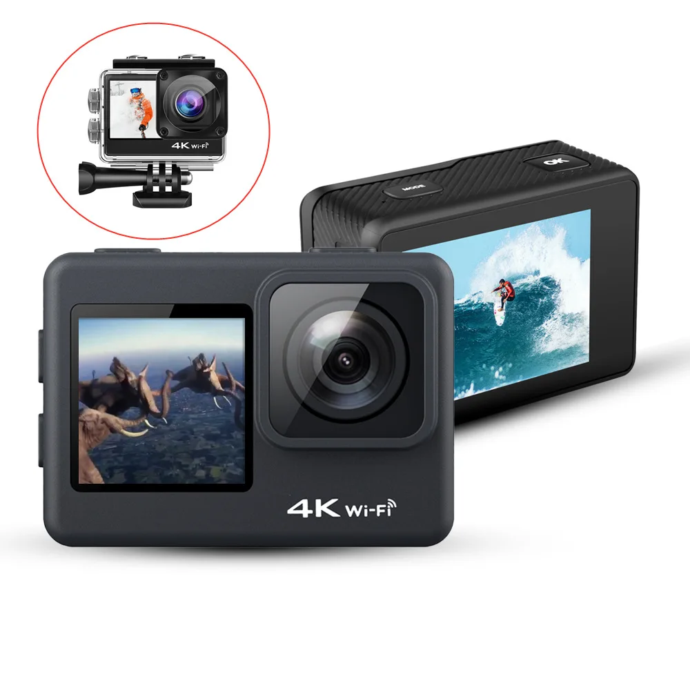 

4k Ultra HD 60fps Wifi Противоударная Спортивная камера 2,0 дюймов цифровая камера для путешествий подводный экран Водонепроницаемая HD-камера Vedio