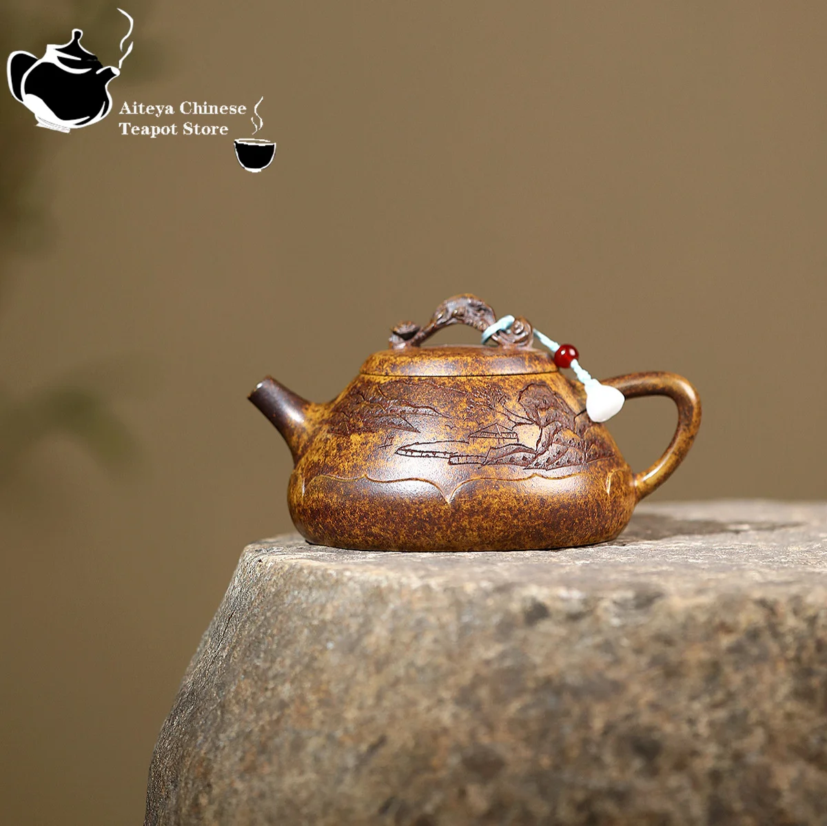 

Исинский фиолетовый глиняный чайник, киль из сырой руды, золотой песок, тигр, вид на гору, каменный ковш, чайник, кунг-фу, китайский чайный сервиз