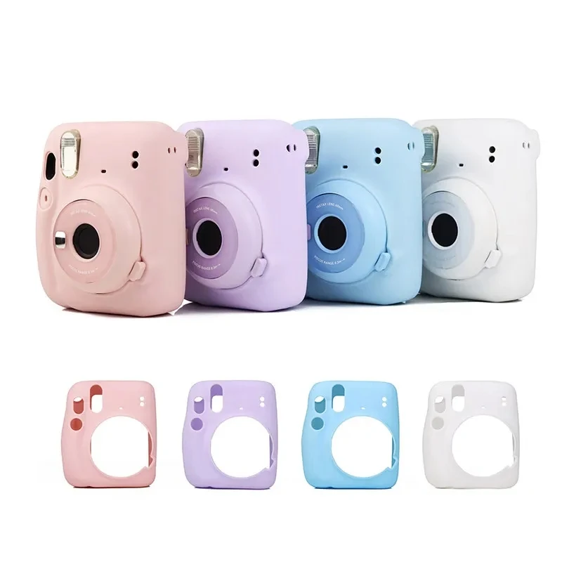 

Camera Silicone Case for Fujifilm Instax Mini11 Mini 11 Shell Protective Cover Soft Shell Solid Color Scratch-proof Case