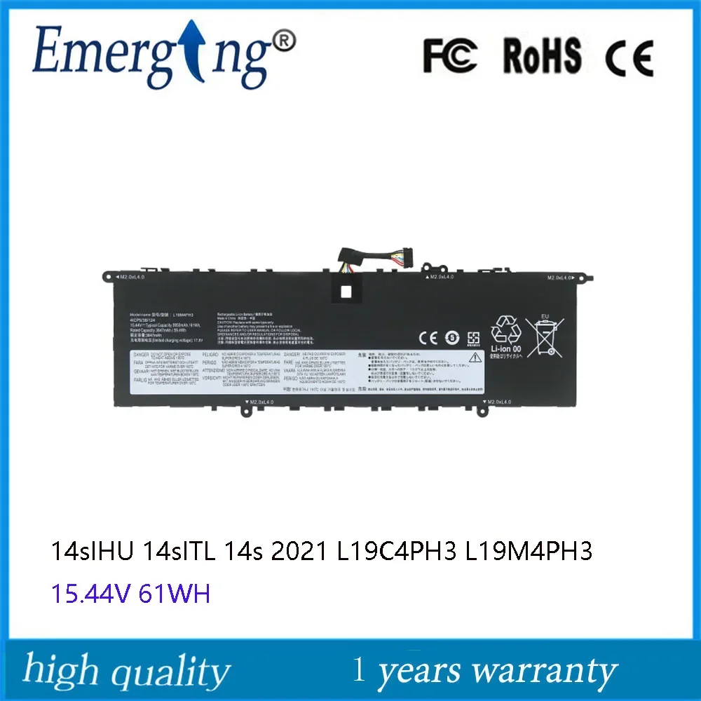 15 44 В 61 Втч L19C4PH3 L19M4PH3 Аккумулятор для ноутбука Lenovo Yoga 14sIHU 14sITL 14s Slim 7 Pro 14/14s 2021 L19D4PH3