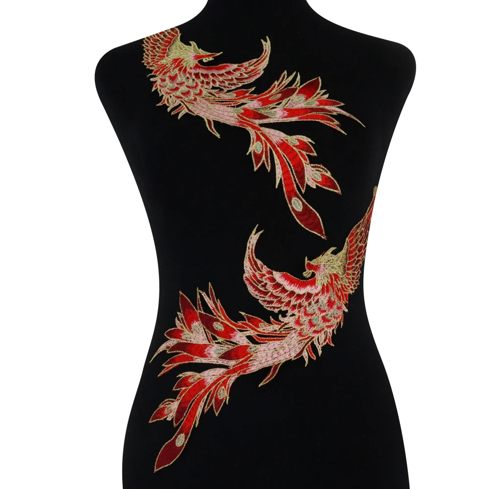 Нашивка Феникс пришитая вышитая нашивка для значка вышитый цветок пиона мотив