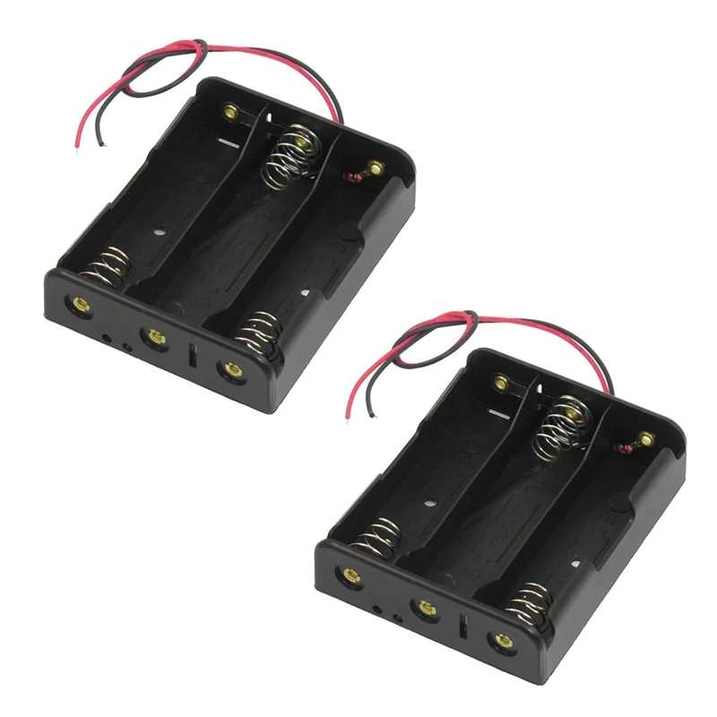 

2X Series 3.7V Flat Tip Battery Holder Case For 3 X 18650 Batteries