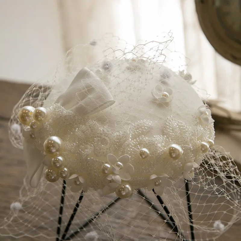 Роскошная Свадебная шляпа Головной убор искусственная Фата для невесты Вуалетка