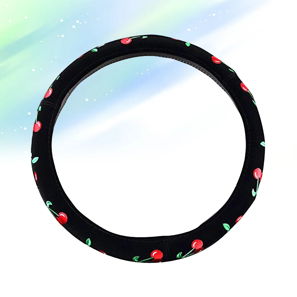 

Automotive Women Embroidery Car Steering Wheel Cover (Cherry)