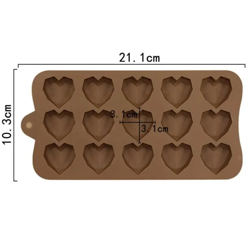 Силиконовая форма для шоколада в виде мини-сердца 15 карт
