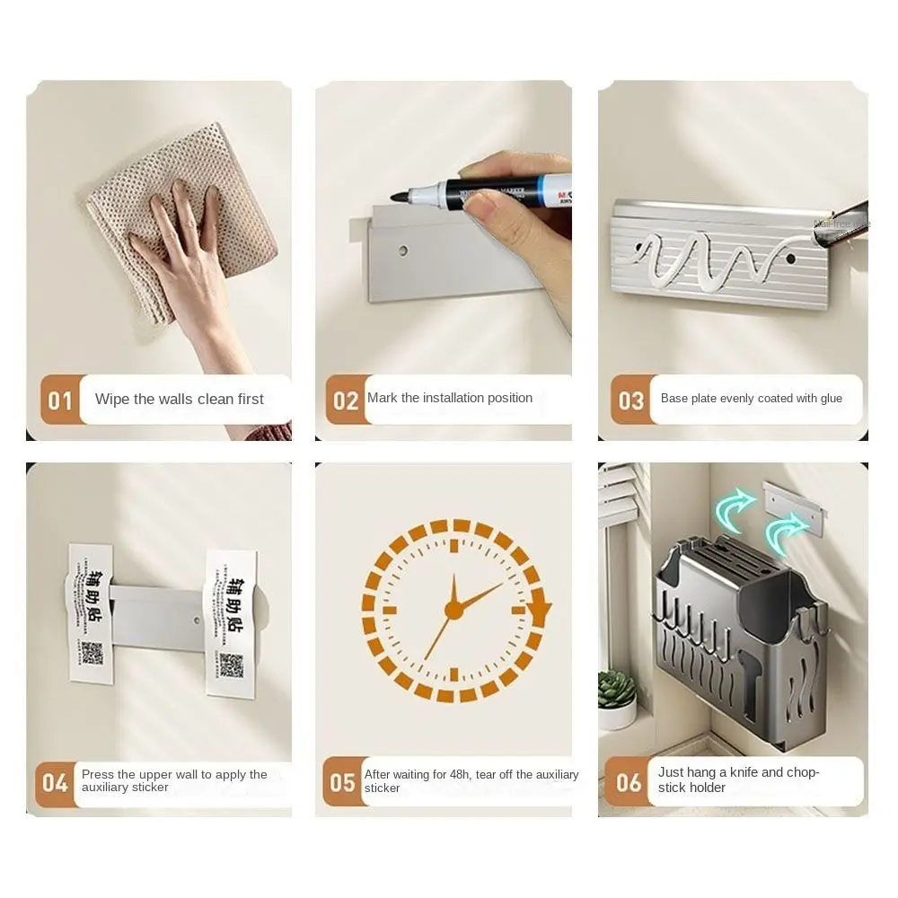 Железный держатель для палочек еды бежевый/серый настенная стойка слива посуды