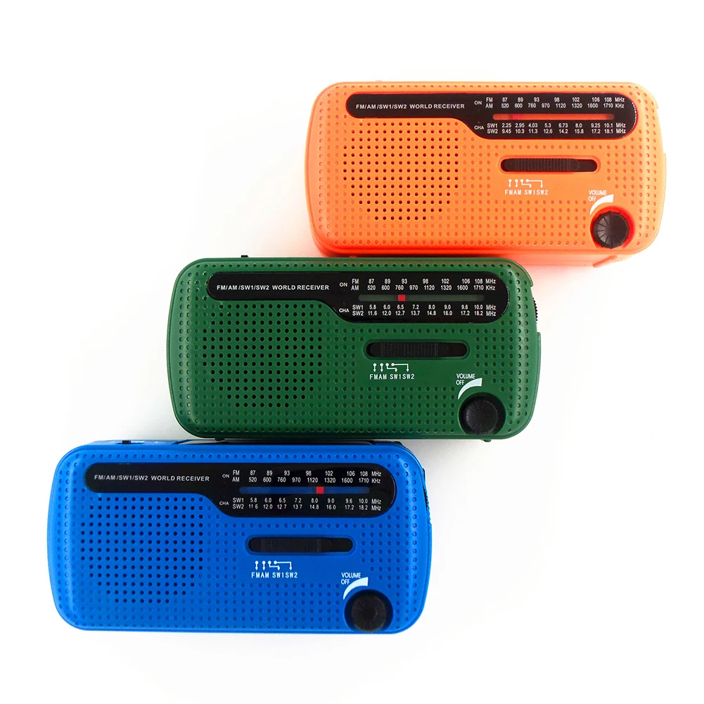 

Portable Weather Radio LED Flashlight Survival Radio 1200mAh LED Torch SOS Alarm USB Solar Hand Crank Radio