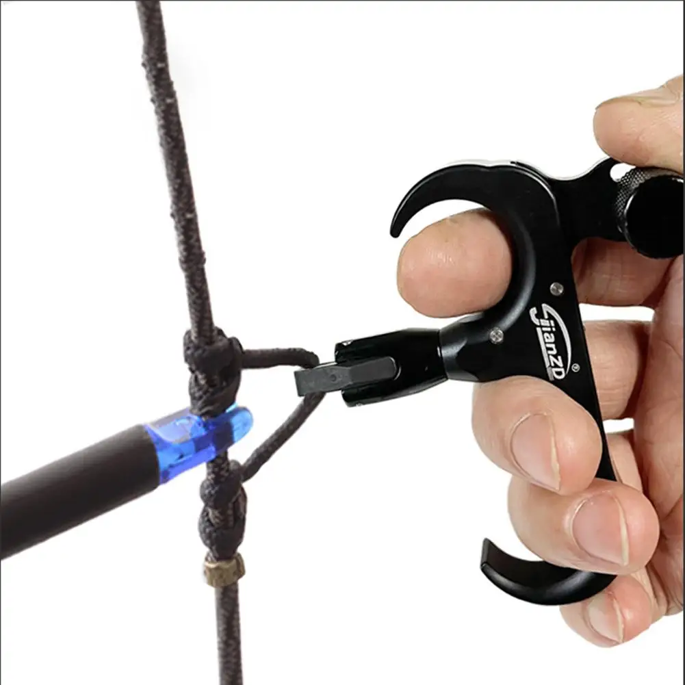 

Compound Bow Aid Releaser 360 Degree Rotating Aluminum Alloy Three Finger Archery Release Bow For Archery Arrows