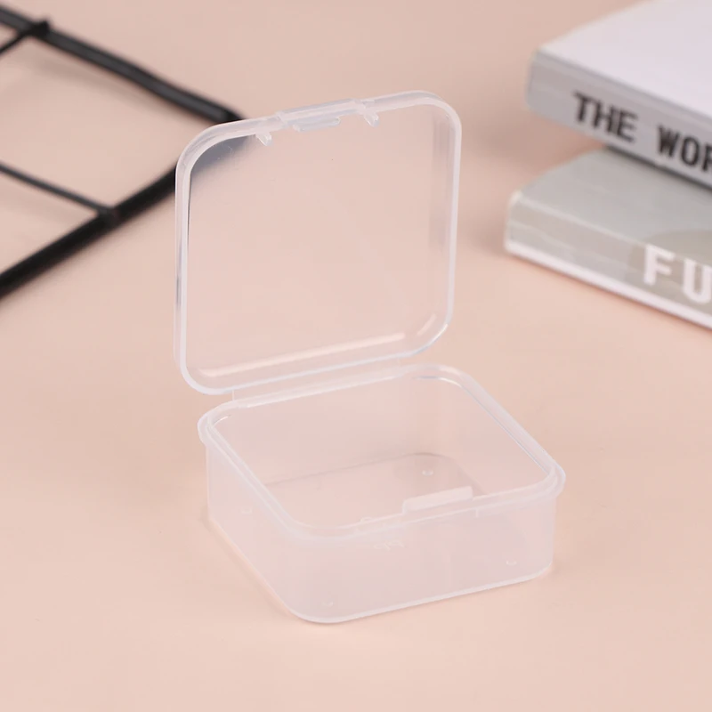 1 шт. мини-коробка для хранения с крышкой прозрачные квадратные пластиковые