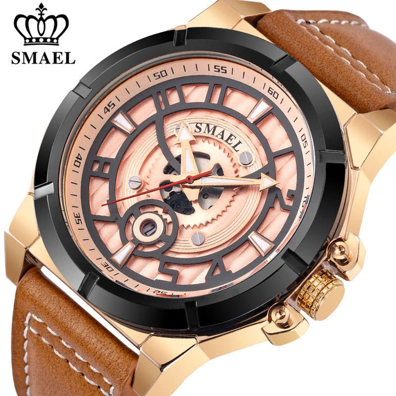 

SMAEL New Fashion Leather Mens Watches Top Brand Luxury Waterproof Quartz Men Sports Watch Casual Wristwatches reloj hombre