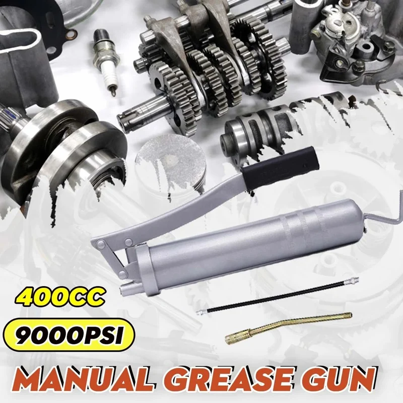

Heavy Duty 9000PSI 400CC Manual Grease -Gun Grease Gun-Pistol Grip Handle With 14Oz For Car Industrial Farming