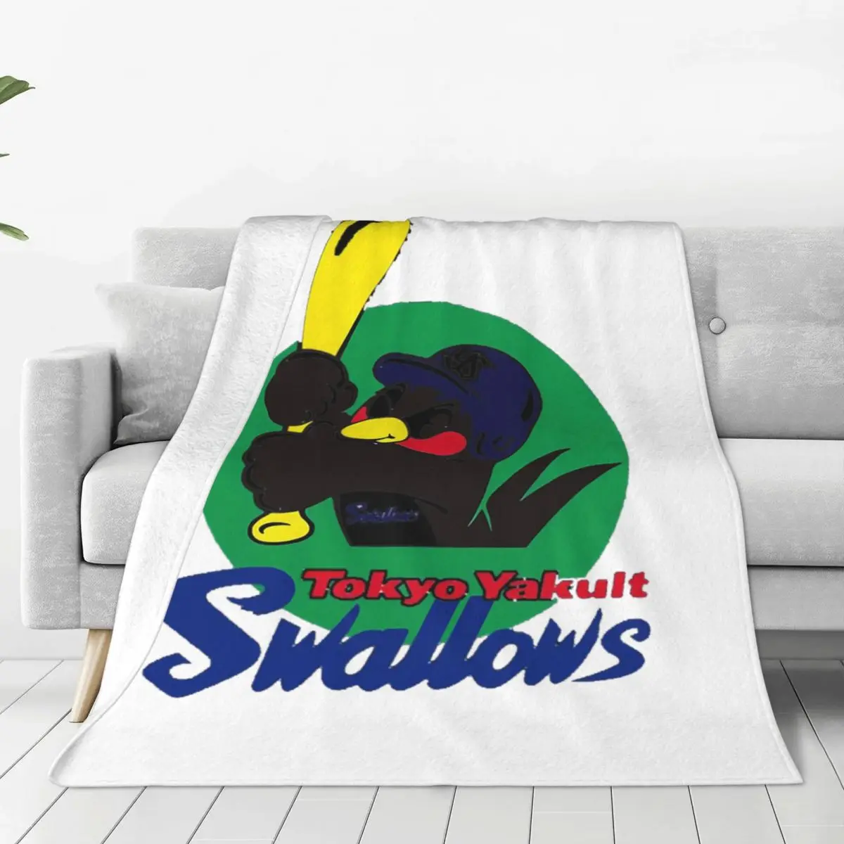 Фото Одеяла Tokyo Yakult Swallows, фланелевое одеяло для дивана, портативное одеяло для дивана, постельные принадлежности, уличные пледы, покрывало, одеяло №5