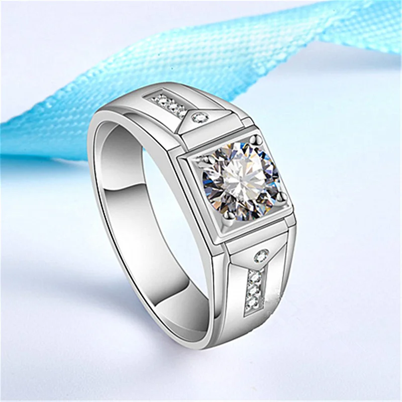 

Мужское кольцо, регулируемое модное мужское кольцо из драгоценных камней, Женское кольцо высшего качества из стерлингового серебра 925 пробы, подарок для парня