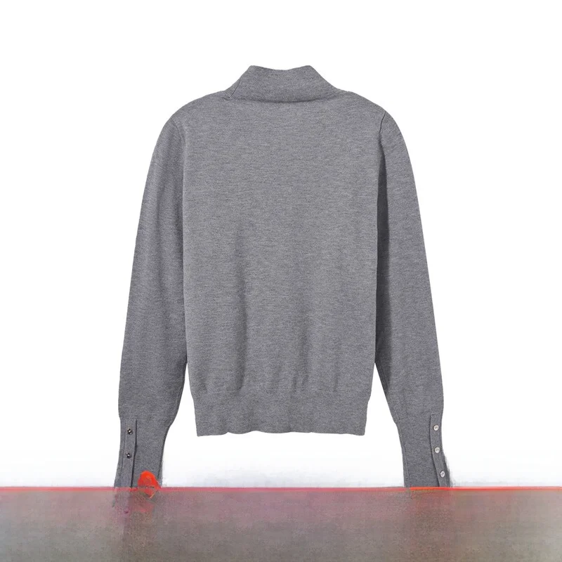 Hot Air 2024 новые зимние женские простые вязаные универсальные рубашки с полувысоким