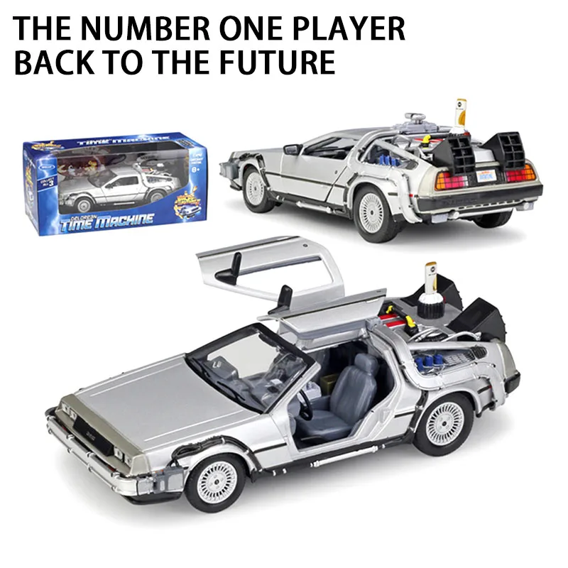 

1:24 Wiley Back To The Future Simulation Mini Alloy Car Model Inertia Pull Back Metal Die-casting Car Collection Gift Boy Toy