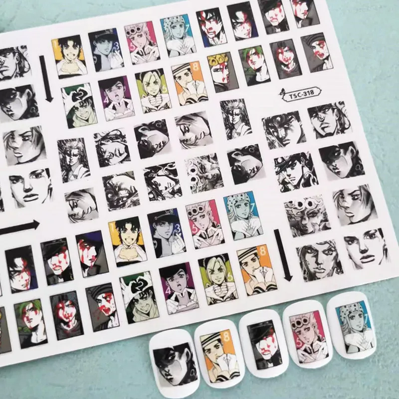 

1 PC Anime JoJo 3D Self Adhesive Decal Slider DIY Decorations Tools Nail Art Sticker TSC 318