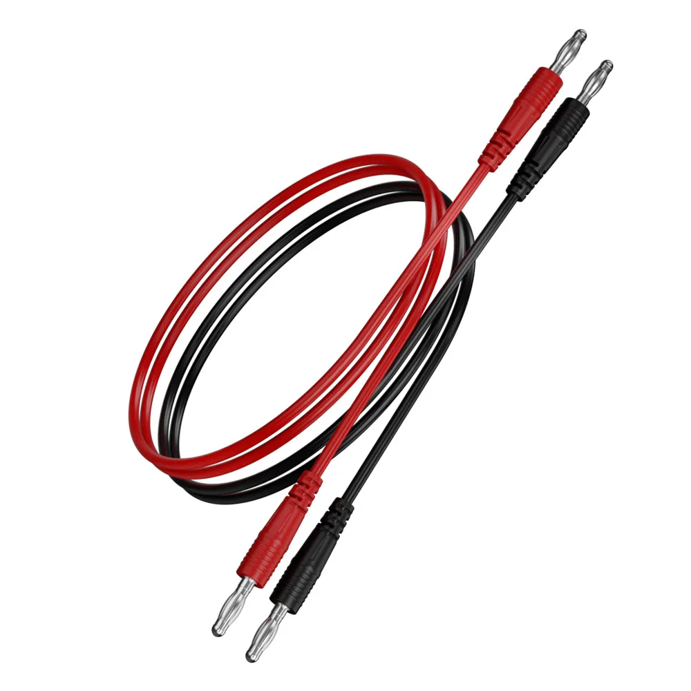 2 шт., многометровые тестовые провода, кабельный провод, 100 см, двойные концы, 4 мм, штекер типа «банан», электрический разъем