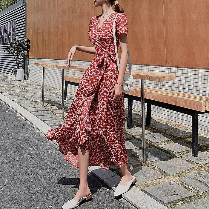 

랩 프릴 언발 원피스