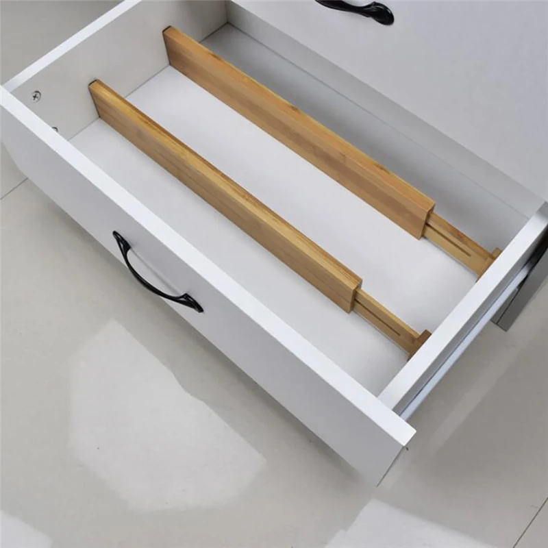 24pcs bamboo drawer dividers bedroom kitchen drawer storage adjustable expandable drawer dividers for cupboard cabinet wardrobe free global shipping