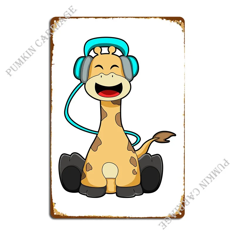 

Металлический плакат с музыкальными наушниками в виде жирафа для гостиной