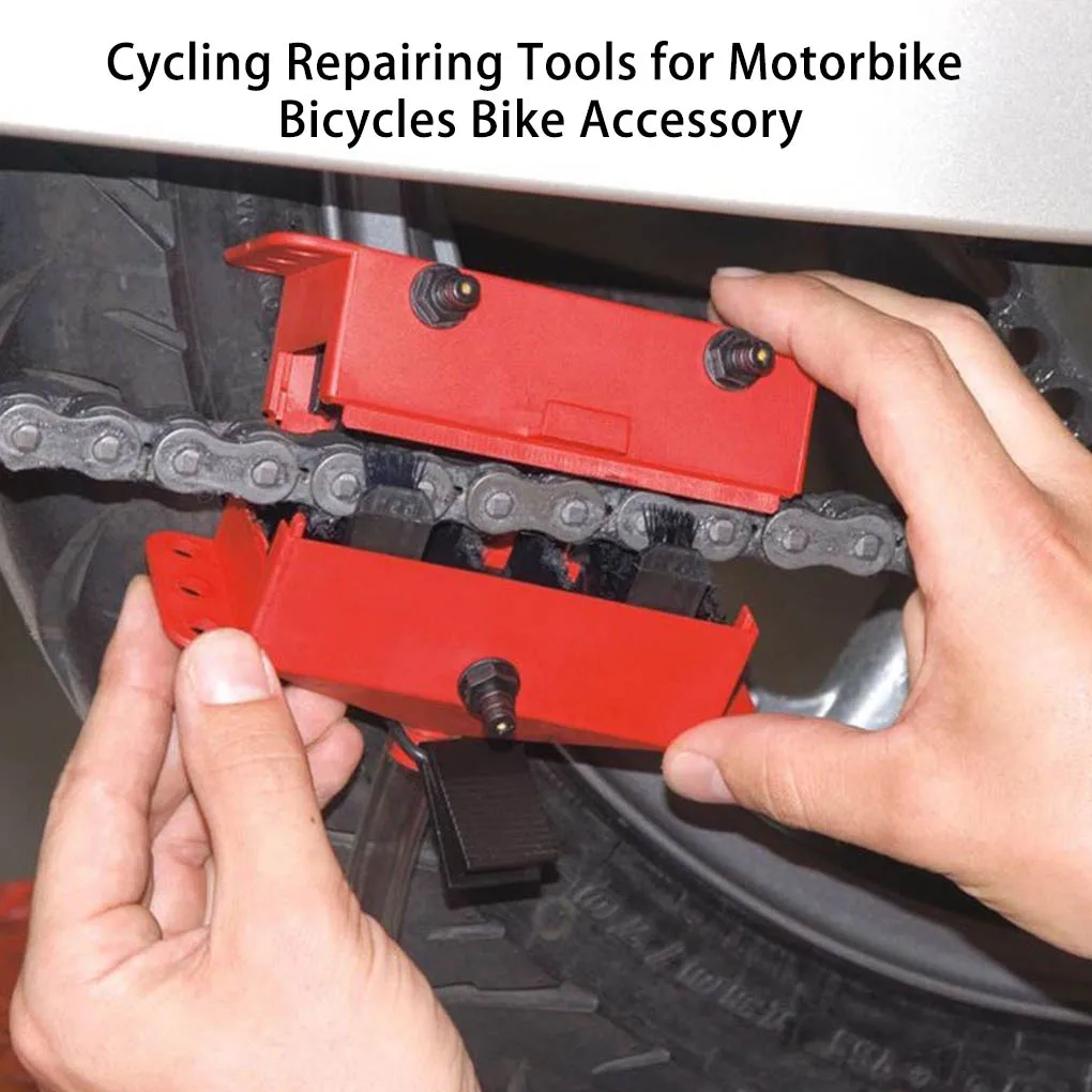 

Motorcycle Chain Cleaning Kit Chains Clean Gear Lube Maintenance Lubricating Tool for Bicycles Bike Accessory Red