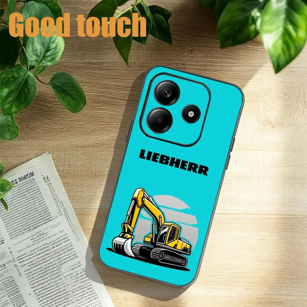 Фото Популярный чехол для телефона L-Liebherr Excavator LOOG для Xiaomi Redmi Note17 15 14 13 Pro Plus S 5G 14C A3, мягкий черный чехол. №2