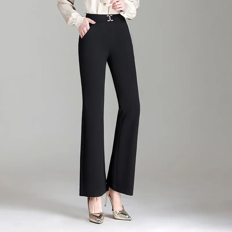 

2022 Fashion Women's Trousers Spring New Straight Trousers Casual Loose Black Plus Size Trousers