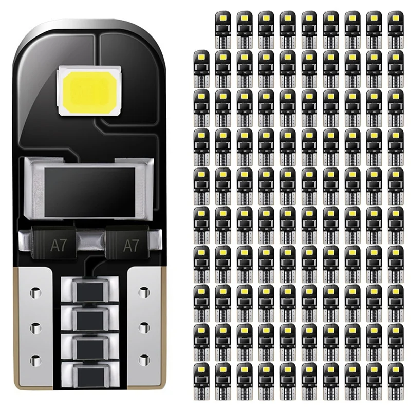 

100Pcs W5W T10 LED Bulbs Canbus 2SMD 12V 194 168 LED Lights For Car Interior Map Dome Light Parking Light Signal Lamp