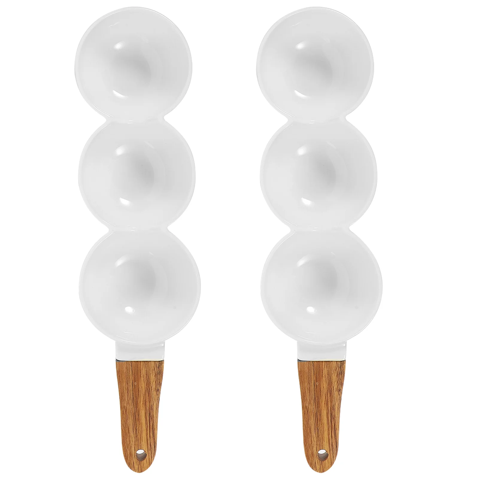 

2pcs Handle Design Seasoning Plate Dipping Bowls Sauce Dish Appetizer Serving Tray Sauce Container Divided Serving Tray