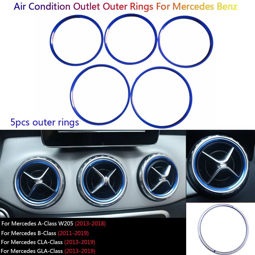 Фото 5 шт., набор колец для вентиляционных отверстий Mercedes Benz A B CLA GLA W176 W177 W246 W242 C117 X117 X156 №4