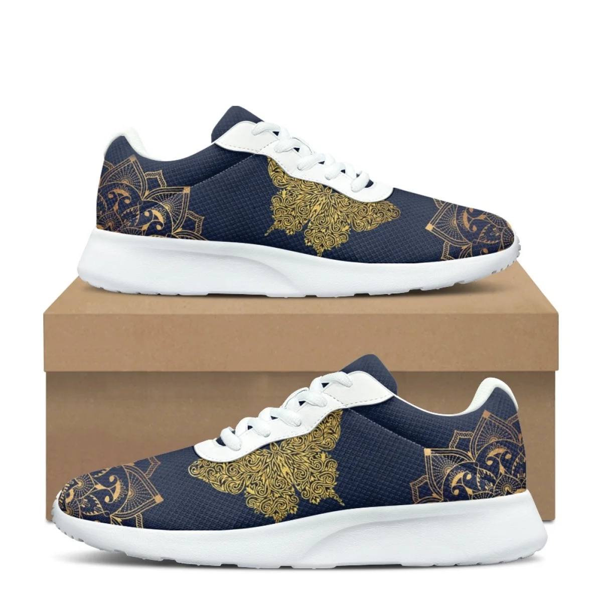 Новые женские кроссовки для бега с узором бабочки мандалы удобные мягкие прочные